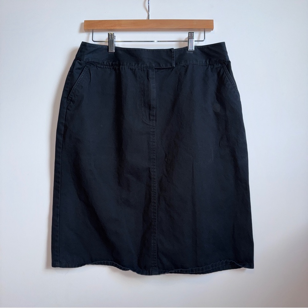 Vintage 90’s Marsh Landing 100% Cotton Black Pencil Skirt Size 14 Dark Academia